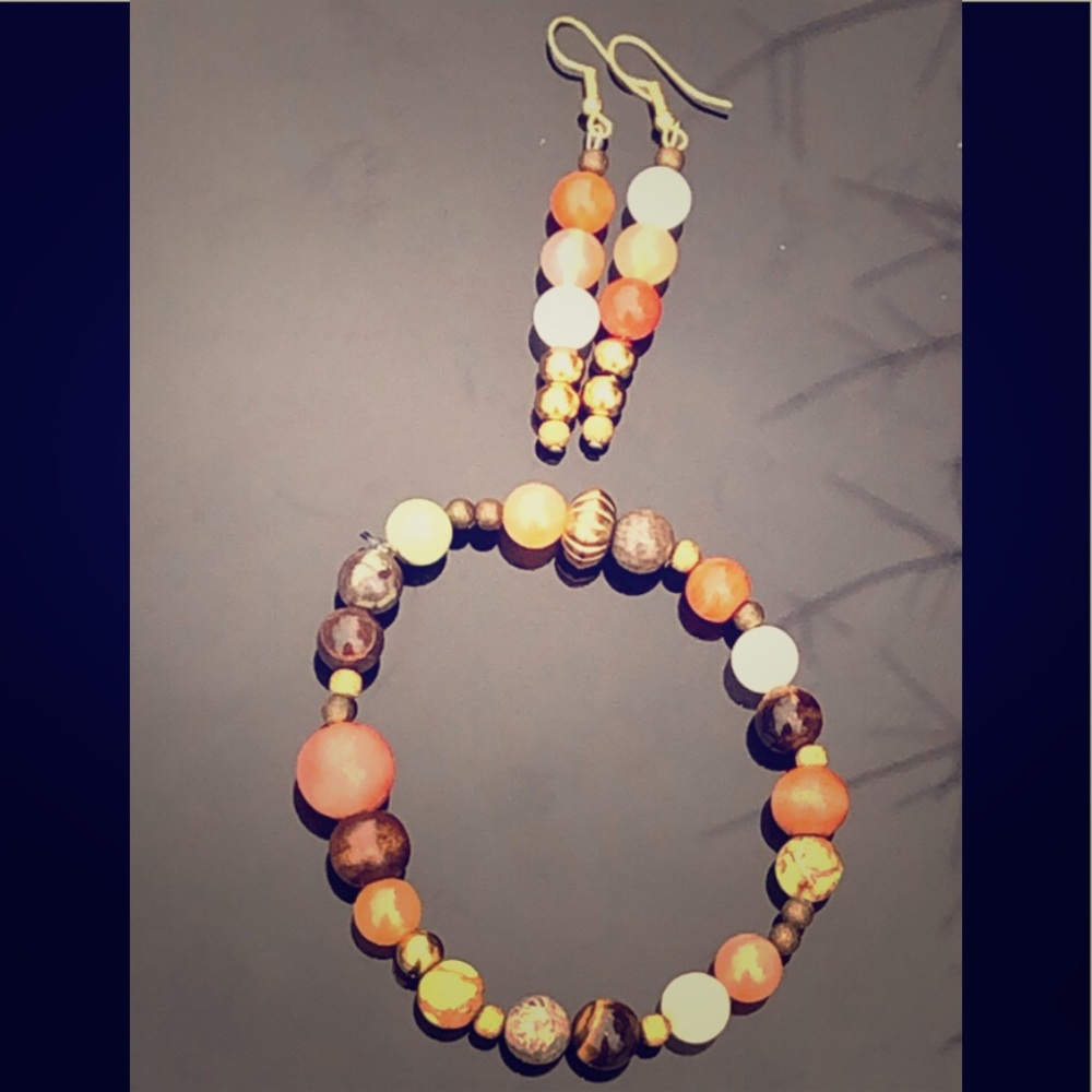 Tropical Tigress Earrings & Bracelet Set